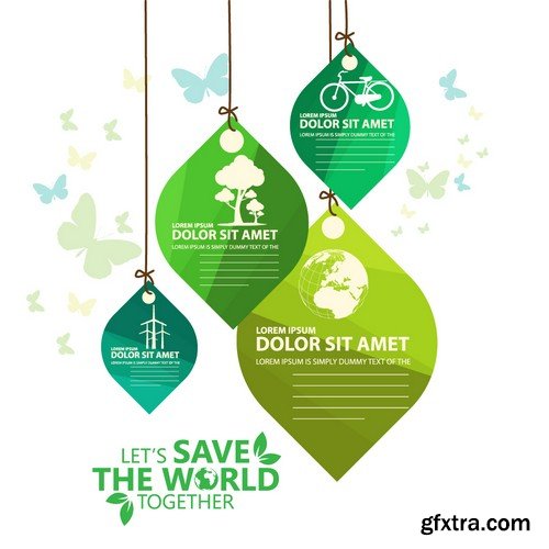 Stock Vectors - Save the world 2, 25xEPS