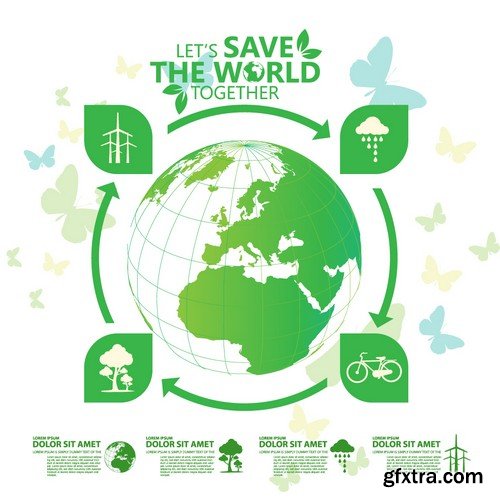 Stock Vectors - Save the world 2, 25xEPS