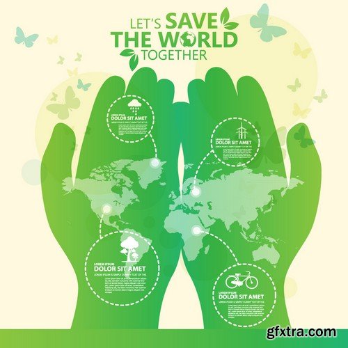 Stock Vectors - Save the world 2, 25xEPS