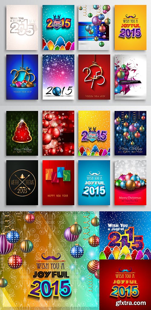 2015 New Year and Happy Christmas - Stock Vectors