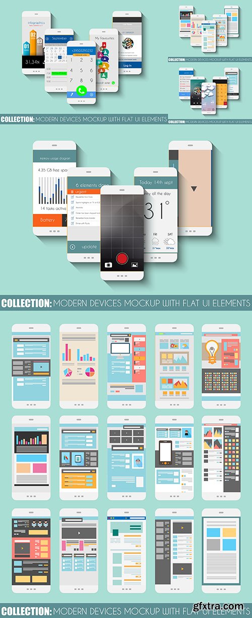 Set of Touch Screens Mockup - Stock Vectors