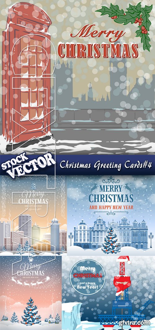 Stock Vector - Christmas Greeting Cards#4