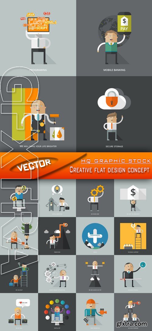 Stock Vector - Creative flat design concept