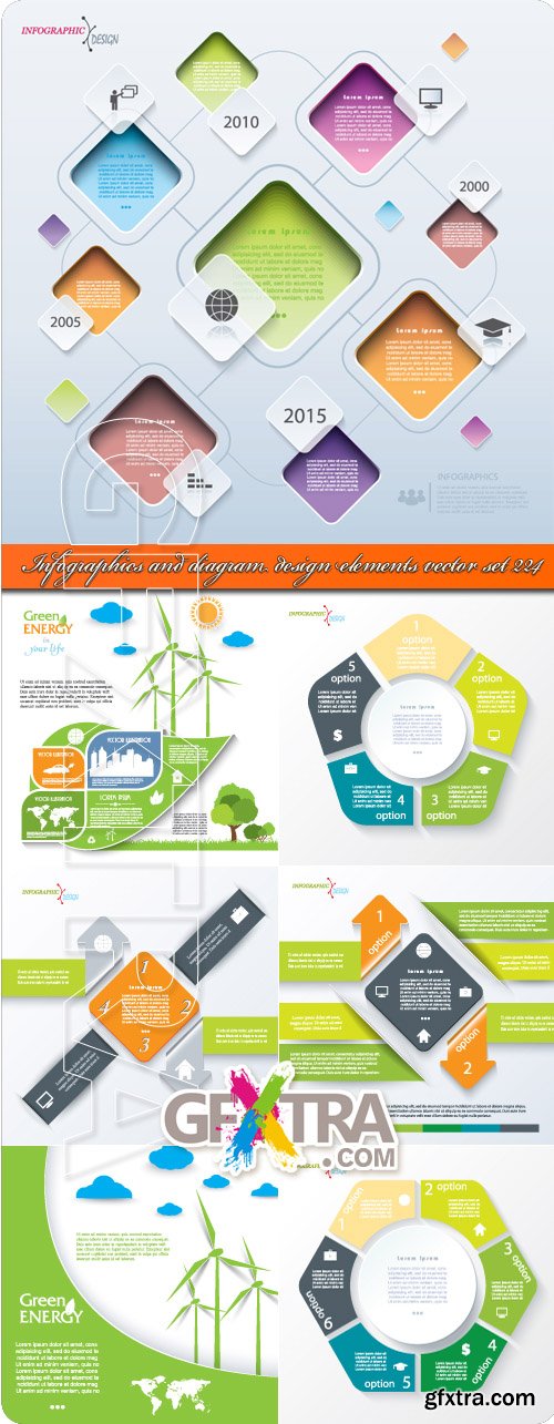 Infographics and diagram design elements vector set 224