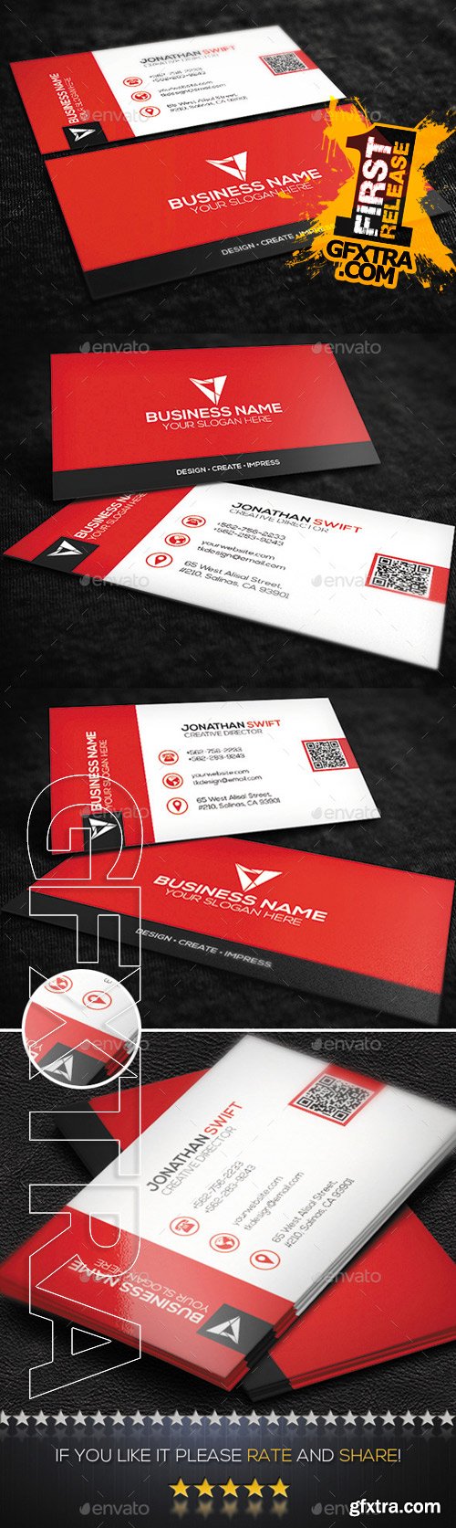 GraphicRiver - Red Corporate Business Card No.09 9524613