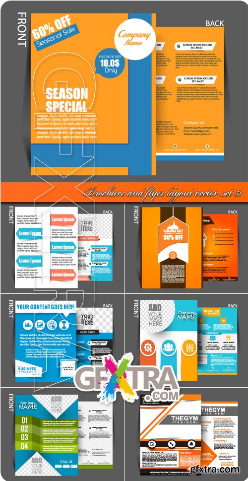 Brochure and flyer layout vector set 51