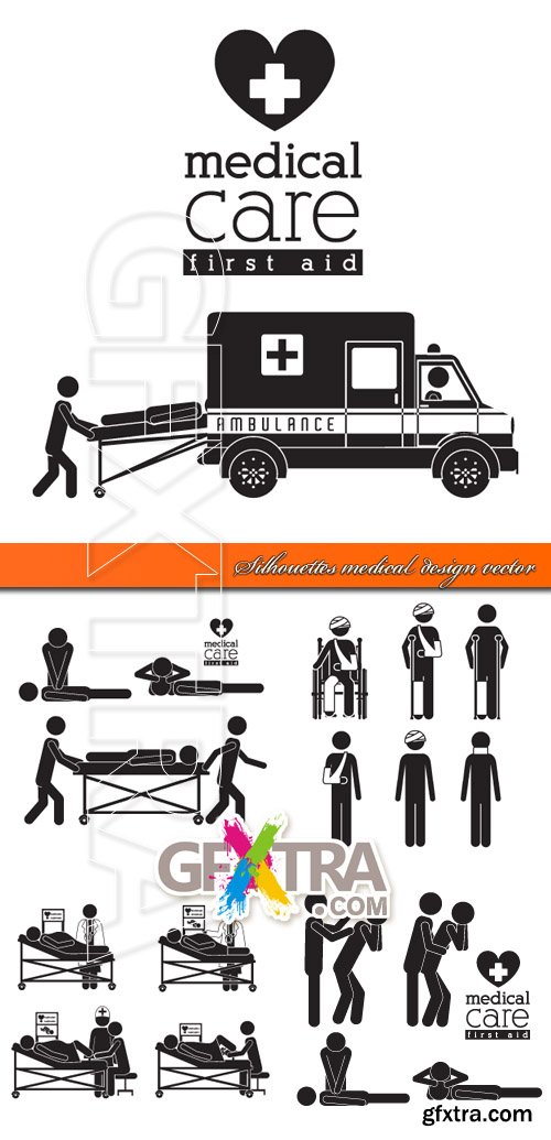 Silhouettes medical design vector