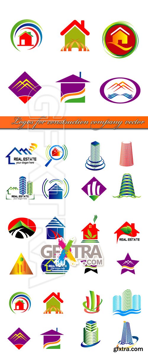 Logos for construction company vector