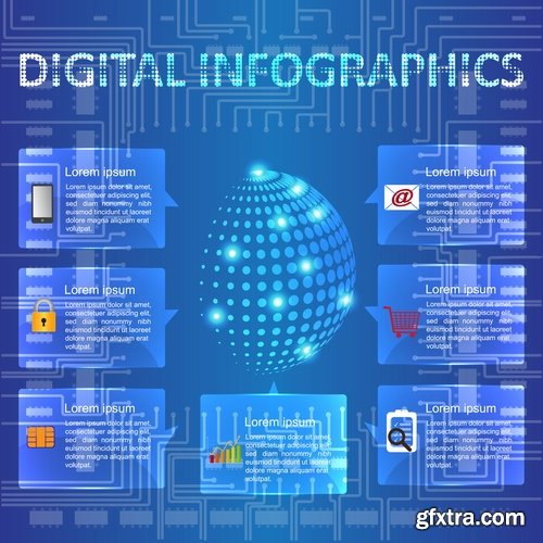 Collection elements of infographics vector image #8-25 Eps