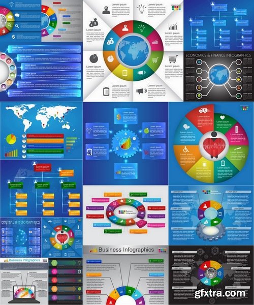 Collection elements of infographics vector image #8-25 Eps