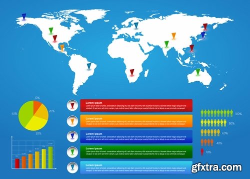 Collection elements of infographics vector image #8-25 Eps