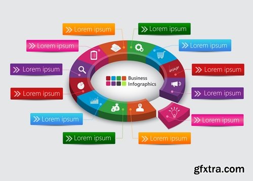 Collection elements of infographics vector image #8-25 Eps