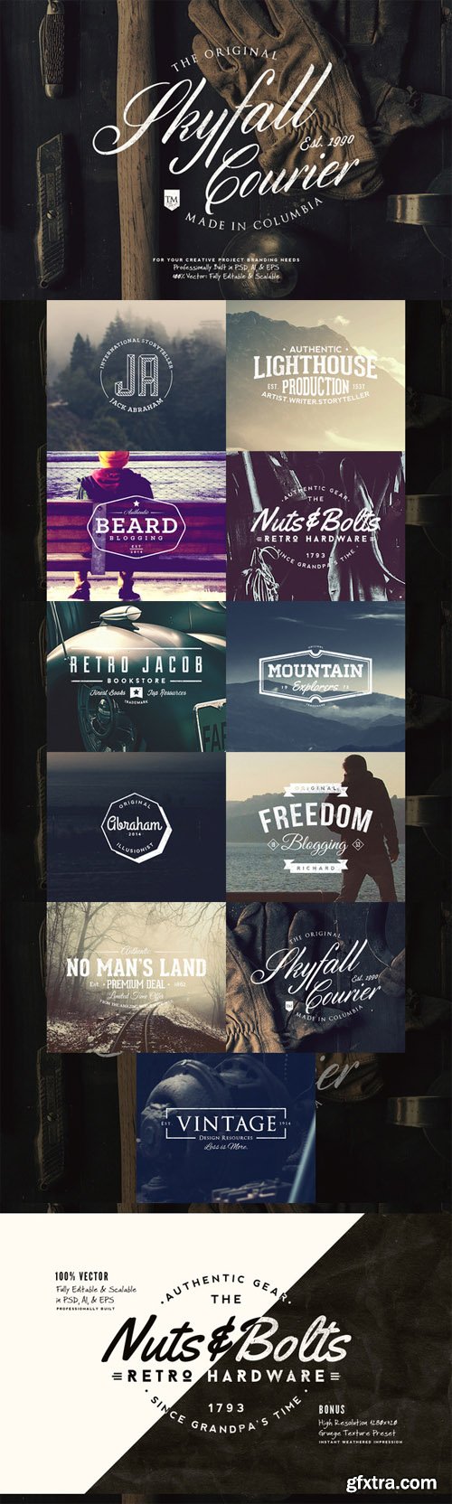 CreativeMarket - 11 Trendy Vintage Insignias Vol.5 109417