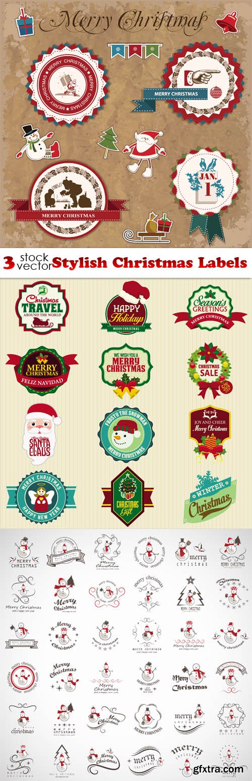 Vectors - Stylish Christmas Labels