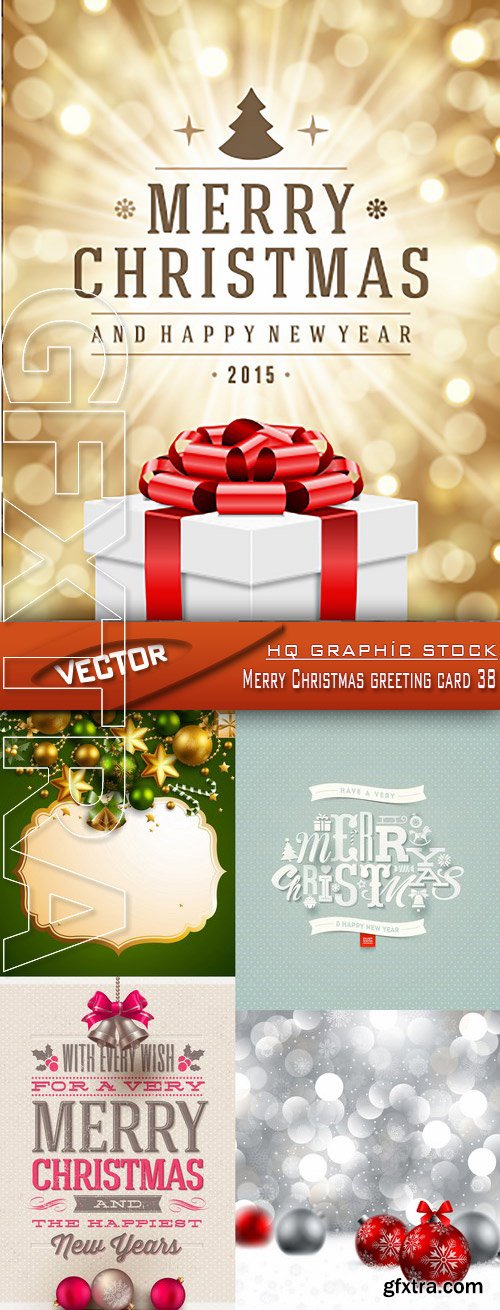 Stock Vector - Merry Christmas greeting card 38