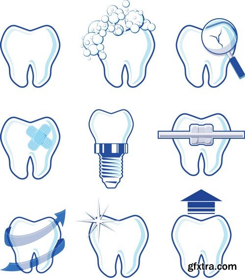 Stock Vectors - Teeth 3, 25xEPS