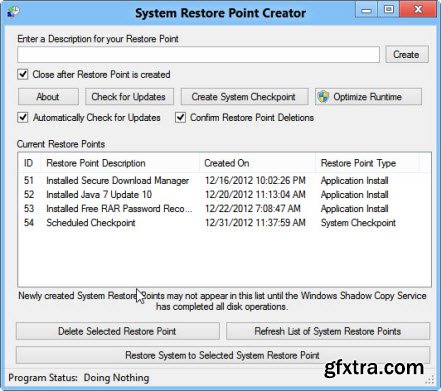 Restore Point Creator v2.5 Build 1 Portable