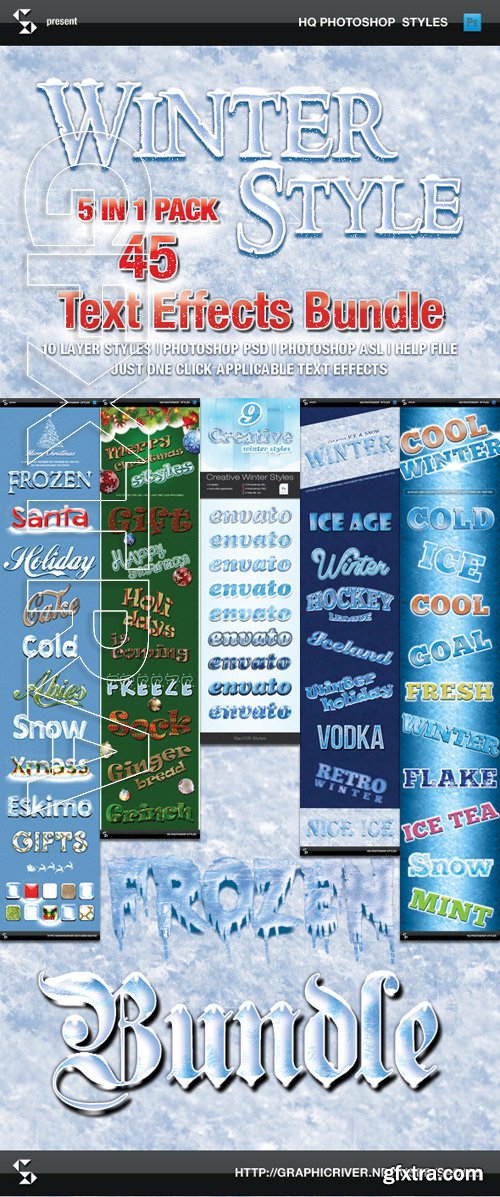 GraphicRiver - Winter Style Text Effects - Bundle 9463705