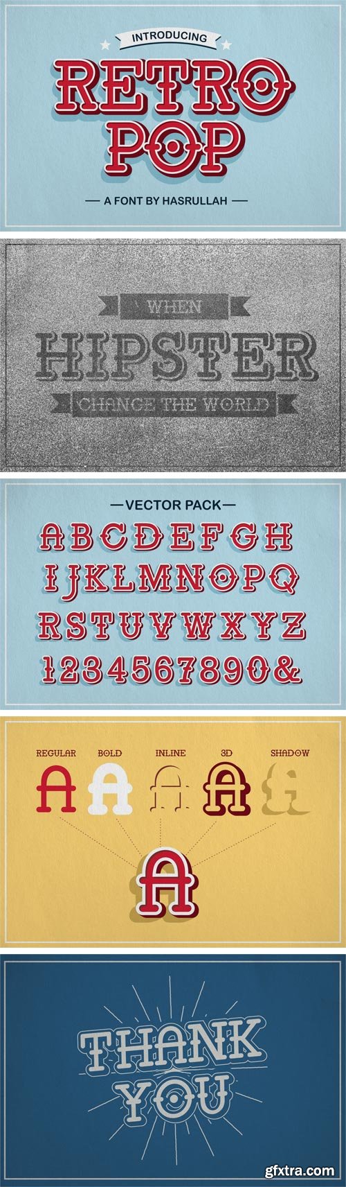 Retro Pop Font Family - 5 Fonts $10