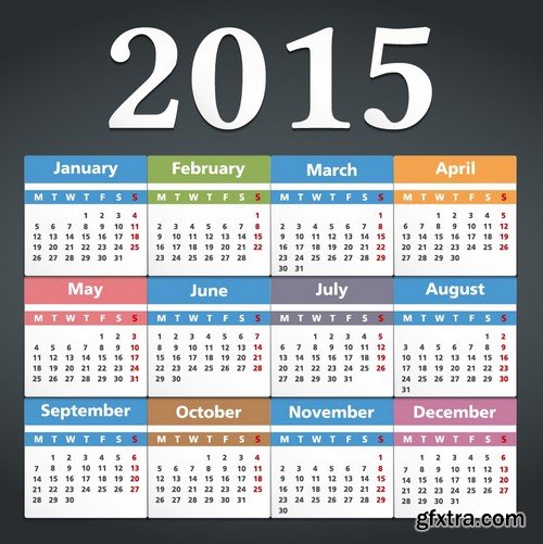 Stock Vectors - Calendar 2015 3, 25xEPS