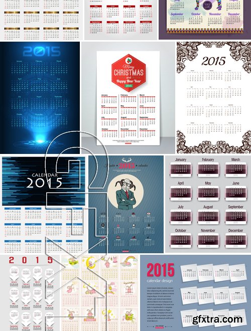 Stock Vectors - Calendar 2015 3, 25xEPS