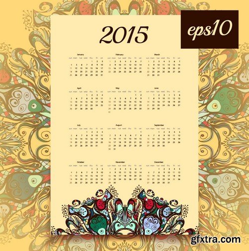 Stock Vectors - Calendar 2015 3, 25xEPS