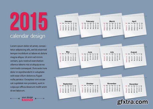 Stock Vectors - Calendar 2015 3, 25xEPS