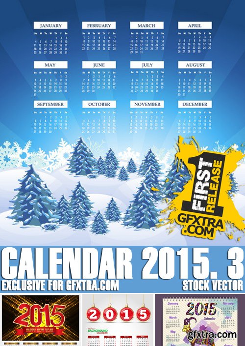 Stock Vectors - Calendar 2015 3, 25xEPS