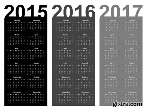 Stock Vectors - Calendar 2015 3, 25xEPS