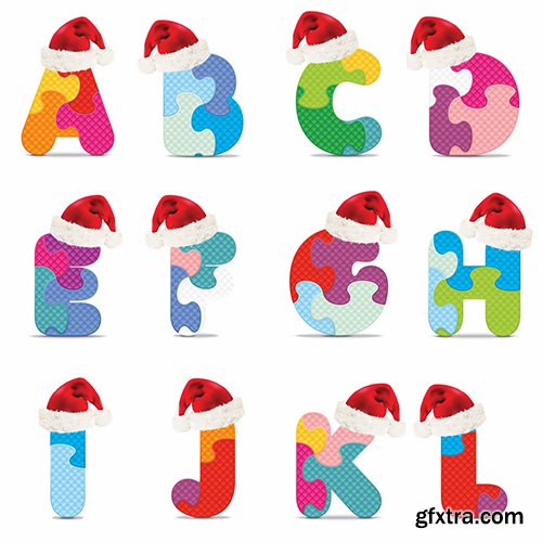 Christmas Alphabet Vector Pack