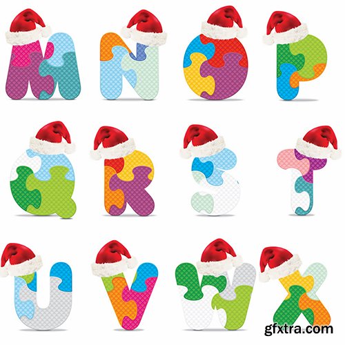 Christmas Alphabet Vector Pack