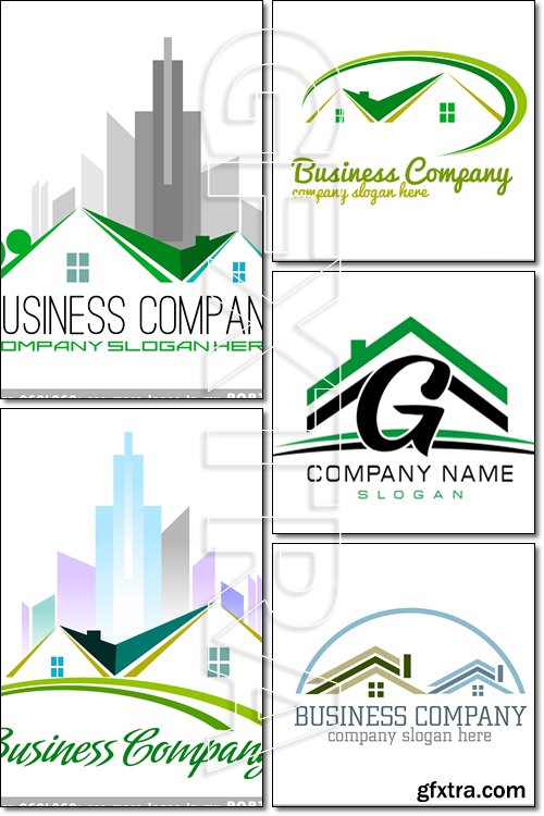 Logo, mansion, house, home, buildings, real, estate - Vector