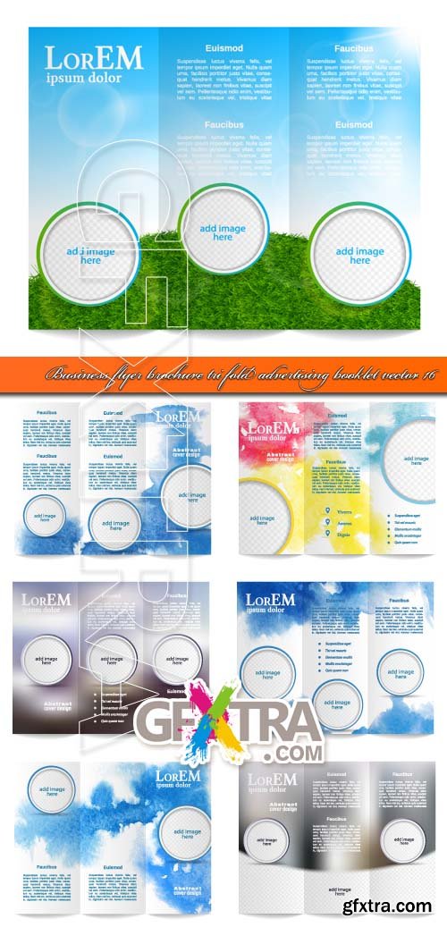 Business flyer brochure tri fold advertising booklet vector 16