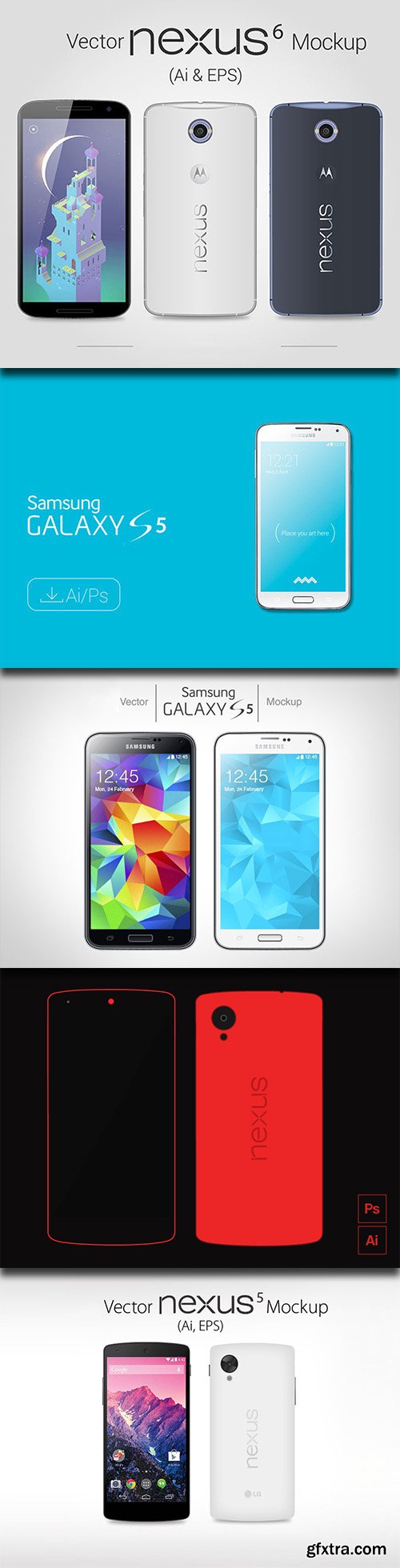 AI & EPS Vector Mock'Ups - SmartPhones Pack