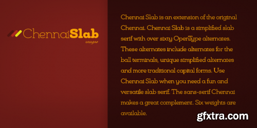 Chennai Slab Font Family 12xTTF+OTF $132