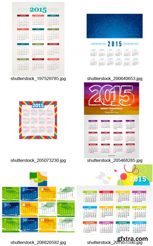 Amazing SS - 2015 Calendar Templates 3, 25xEPS