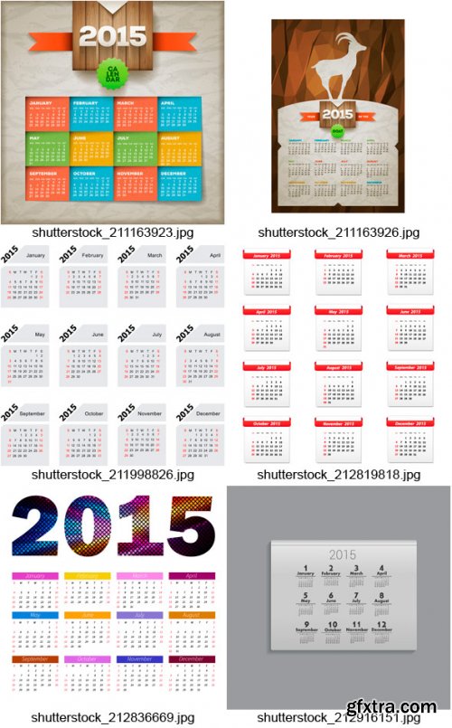 Amazing SS - 2015 Calendar Templates 3, 25xEPS