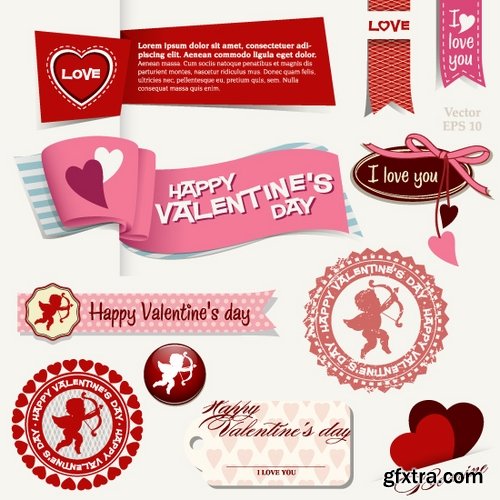 Ecards Valentines Day and design elements #2 25xEPS