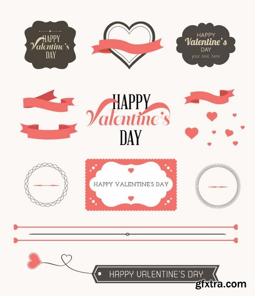 Ecards Valentines Day and design elements #2 25xEPS