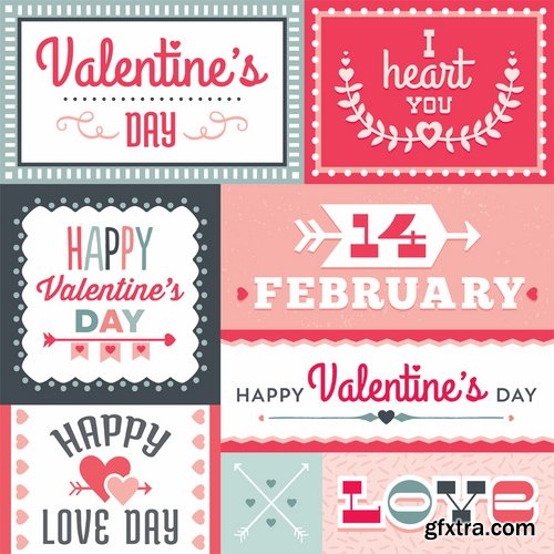 Ecards Valentines Day and design elements #2 25xEPS