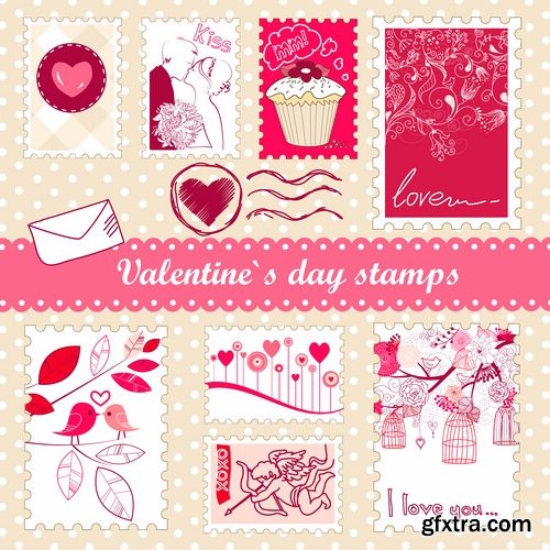 Ecards Valentines Day and design elements #2 25xEPS