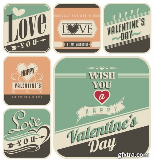 Ecards Valentines Day and design elements #2 25xEPS