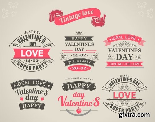 Ecards Valentines Day and design elements #2 25xEPS