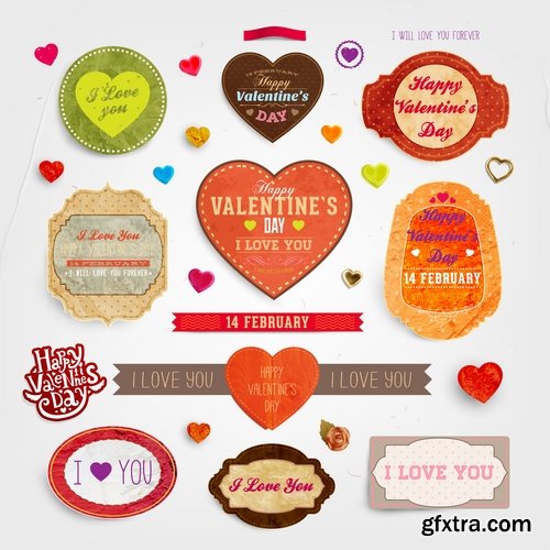 Ecards Valentines Day and design elements #2 25xEPS