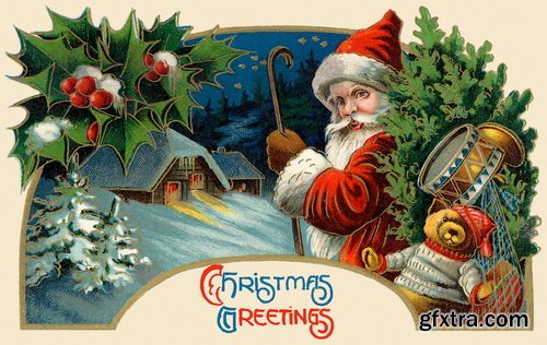 Retro Christmas Illustrations 25xJPG