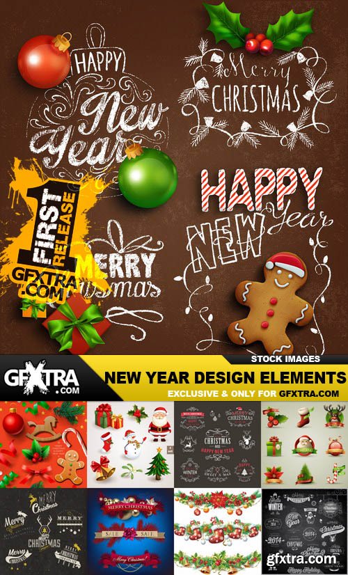 New Year Design Elements 2015 - 30 Vector