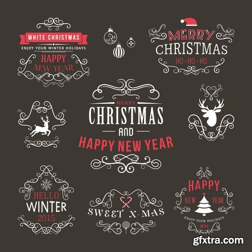 New Year Design Elements 2015 - 30 Vector