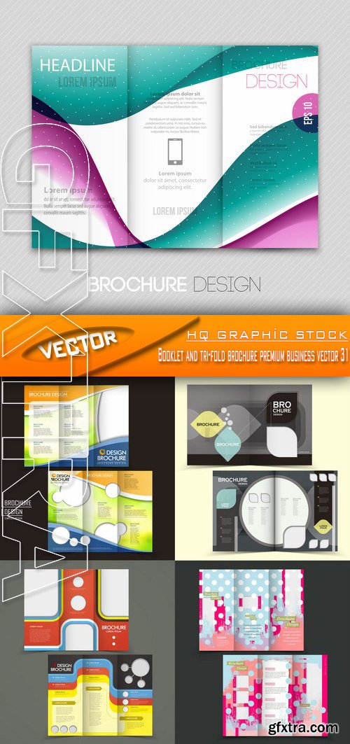 Stock Vector - Booklet and tri-fold brochure premium business vector 31