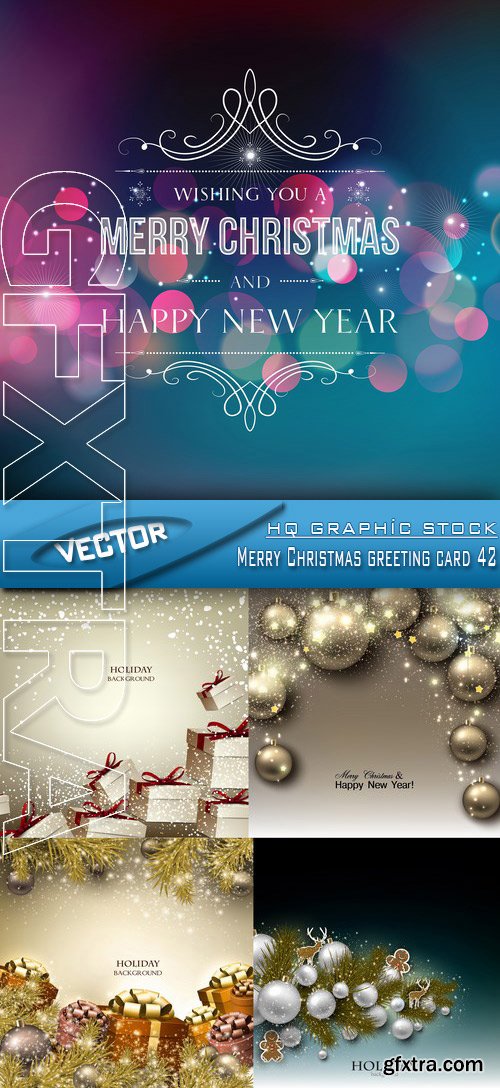 Stock Vector - Merry Christmas greeting card 42