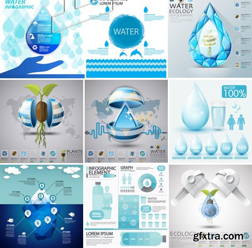 Stock Vectors - Water Infographic, 25xEPS